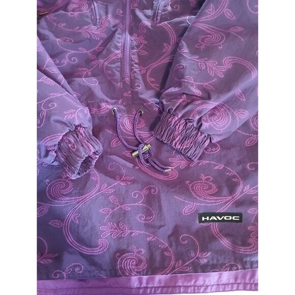 Vintage Havoc Purple Snow Ski Jacket Pockets Size 14 Made In Korea Pull Over - Picture 14 of 16